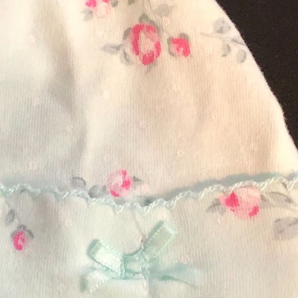 Little Me Floral Spray Hat Mint Print Size 6 Months - Picture 5 of 7